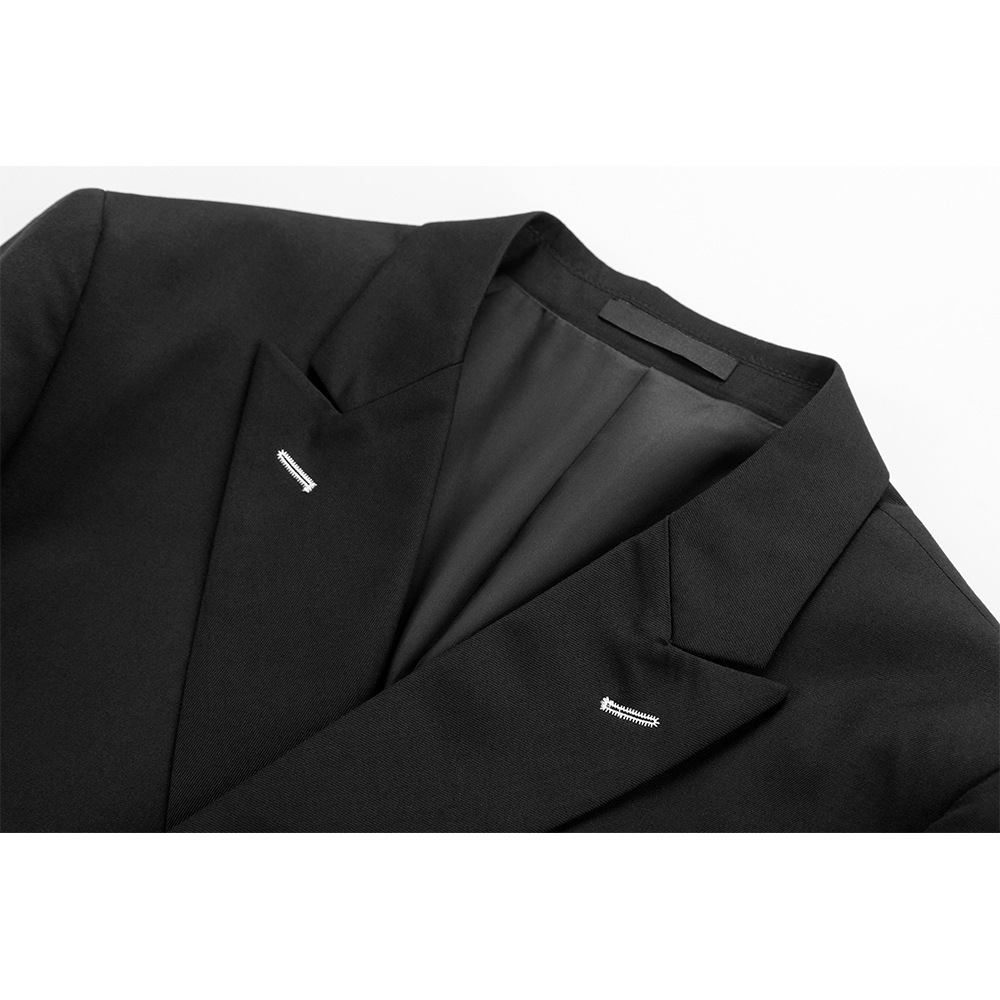 Cross-border Men's Suit Professional Business Casual Suit Foreign Trade Fashion Double Row Dark Blue Black Grey Slim Fit Suit