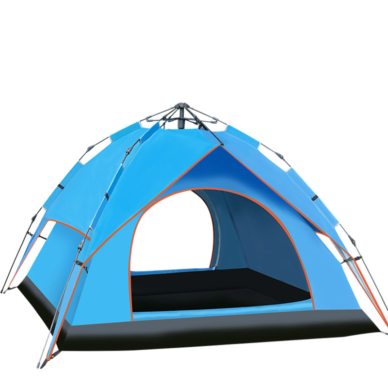 Double Layer Camping Tent Lightweight Adventure Mountaineering Tent Windproof Waterproof 3-4 Person Oxford Cloth Camping Tent Outdoor