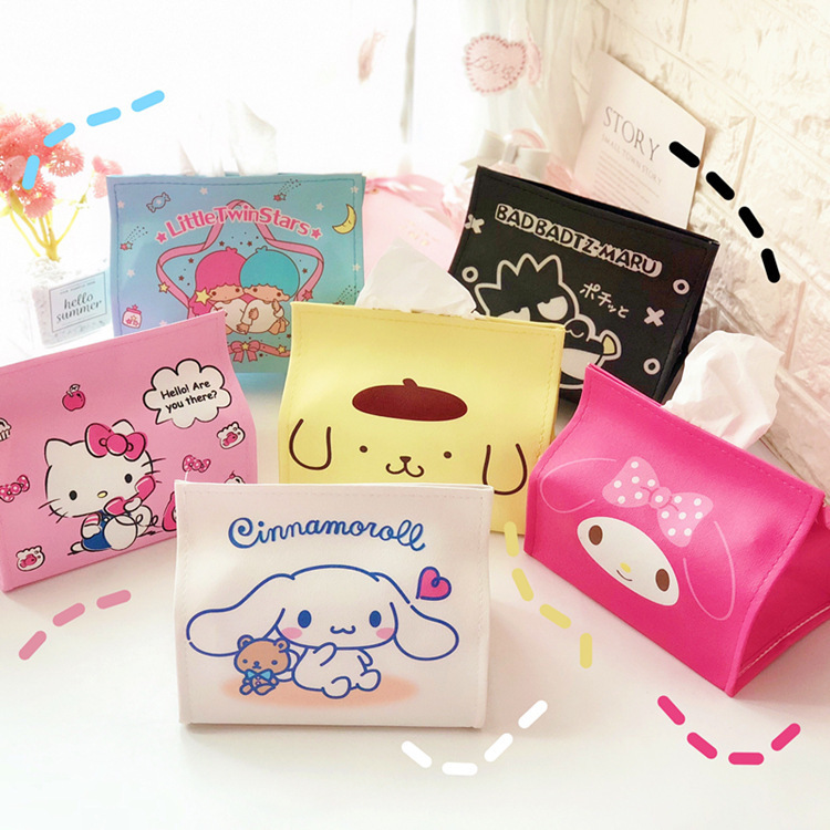 Girl's Heart Tissue Smoke Stitch PU Tissue Smoke Home Car Leather Tissue Box Paper Smoke