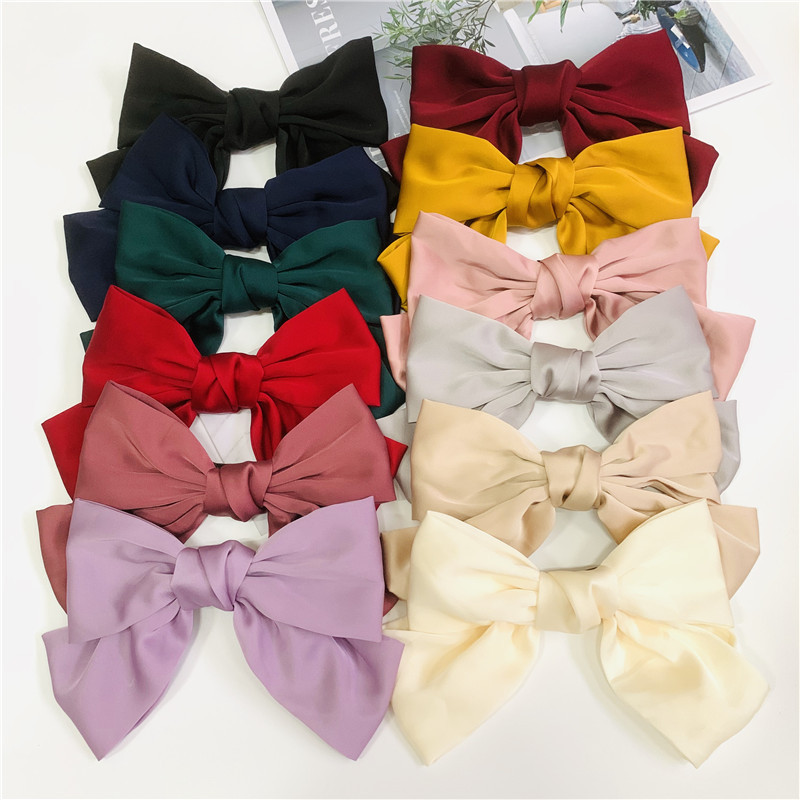 Red bow hairpin back head lolita hair accessories spring clip steel clip hair rope japanese hairpin headdress clip