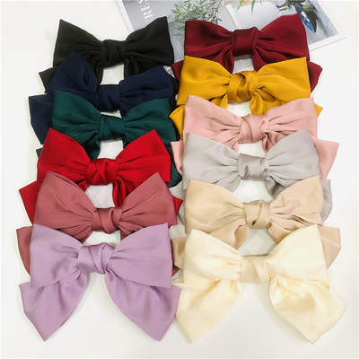 Red bow hairpin back head lolita hair accessories spring clip steel clip hair rope japanese hairpin headdress clip