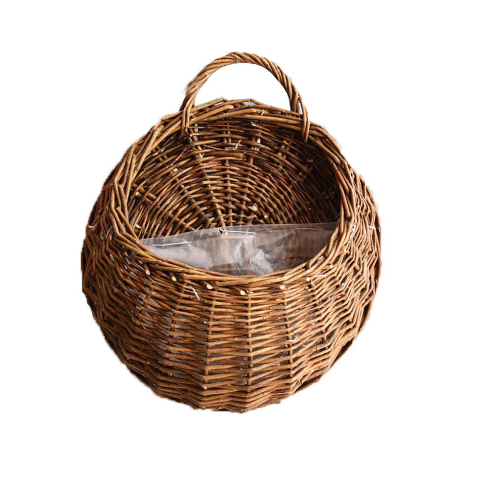 Wall Hanging Flower Basket Wall Hanging Flower Pot Hanging Basket Rattan Woven Willow Bird's Nest Hanging Woven Handmade Basket Pastoral Wall Hanging Blue