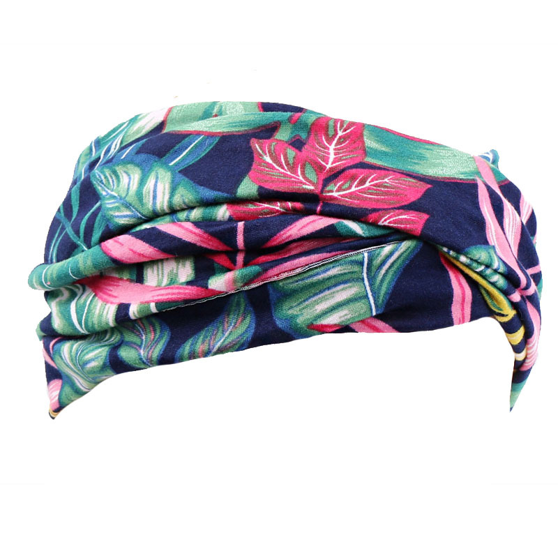 European and American women's Bohemian style new stretch cross sports hair band Amazon supply wide-brimmed face scarf