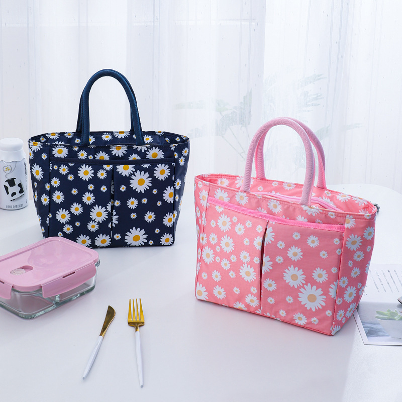 Japanese-style Daisy office worker portable lunch bag student lunch box bag lunch insulation bag with meal insulation cold bag