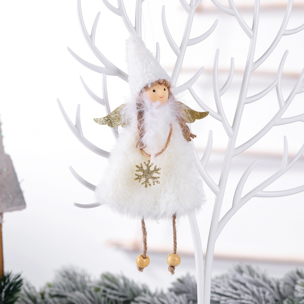 New Angels Cross-border Plush Girls Christmas Supplies Christmas Tree Decoration Pendant Small Hanging Christmas