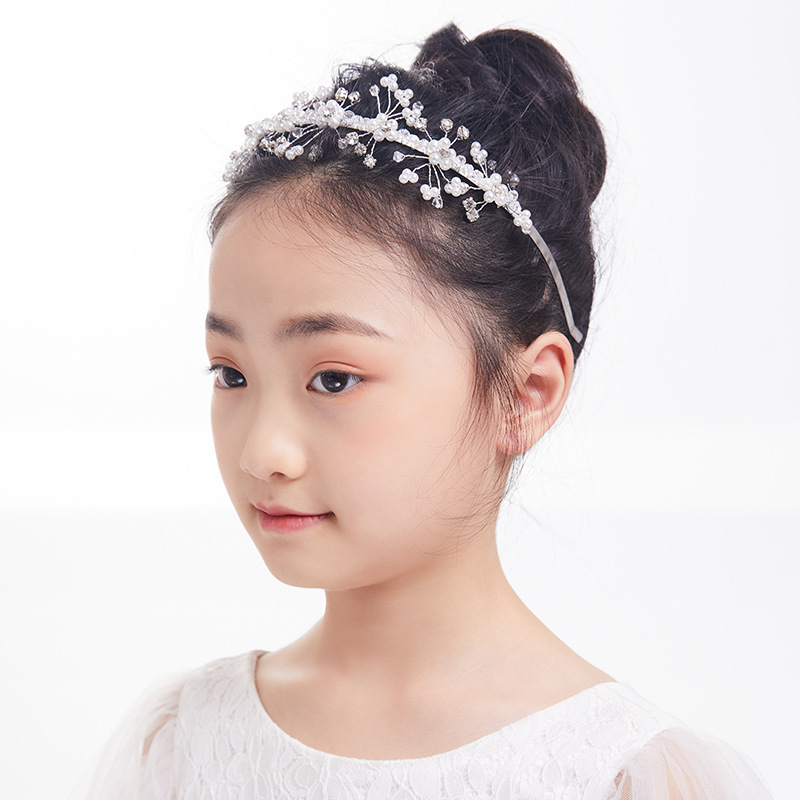 Girls' headdress children's headband rhinestone headband girls' jewelry dress accessories performance hair accessories headdress flower Flower Girl crown