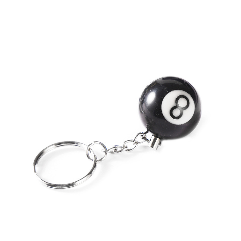 Factory Direct creative key pendant small size black billiards keychain pendant decorative small pendant small gift