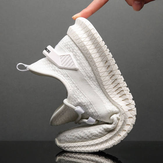 Cross-Border men's casual shoes men's fashionable all-matching sneaker men's shoes flying woven breathable mesh cloth shoes factory wholesale