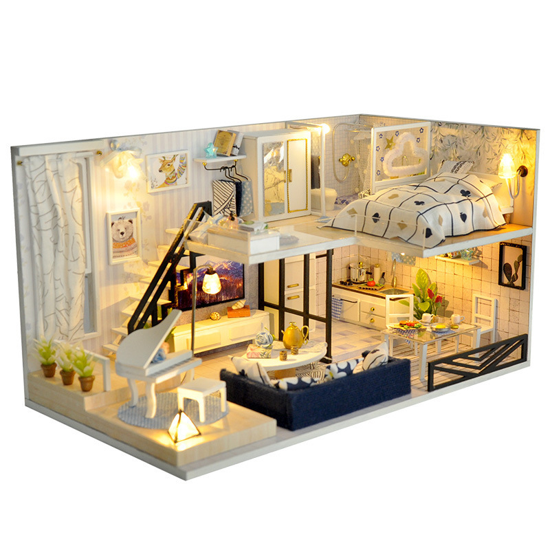天予diy小屋TD32時間浅影手作りモデル屋根裏別荘モデル誕生日プレゼント|undefined