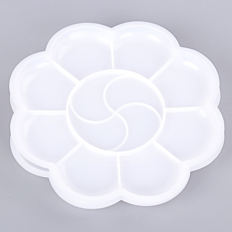 Children's art pigment painting palette palette diy pigment plate factory 11cm plum blossom palette spot