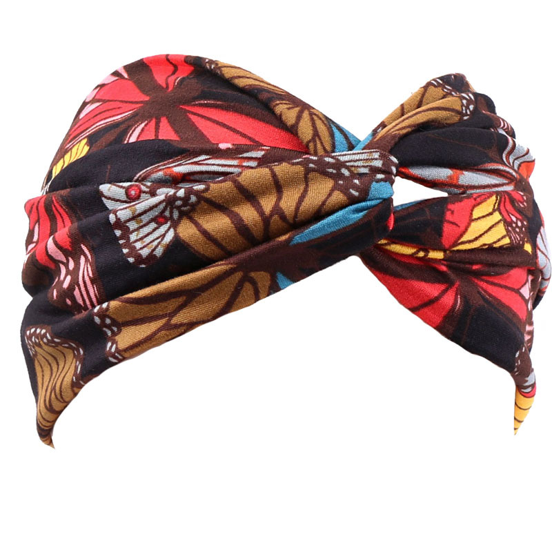European and American women's Bohemian style new stretch cross sports hair band Amazon supply wide-brimmed face scarf