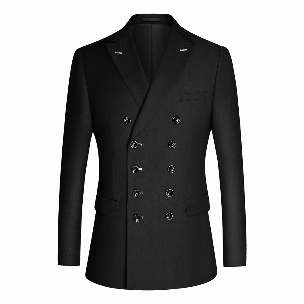 Cross-border Men's Suit Professional Business Casual Suit Foreign Trade Fashion Double Row Dark Blue Black Grey Slim Fit Suit