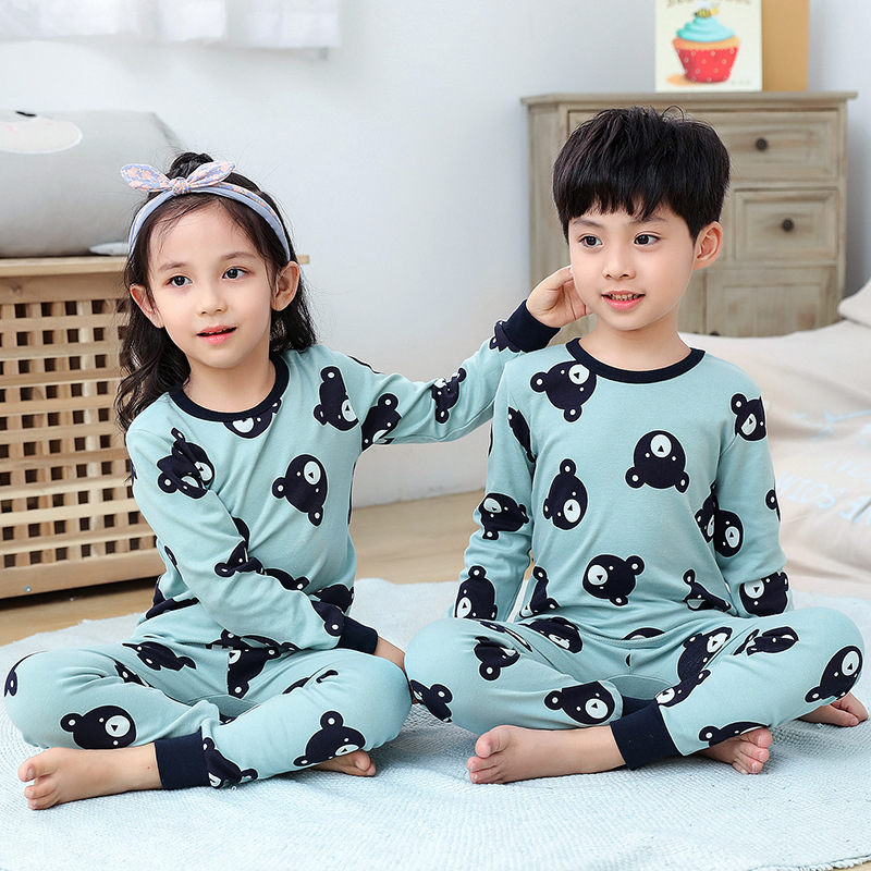 Spring and autumn children's clothing generation children's cotton thermal underwear set boys and girls autumn clothing autumn pants home clothing wholesale