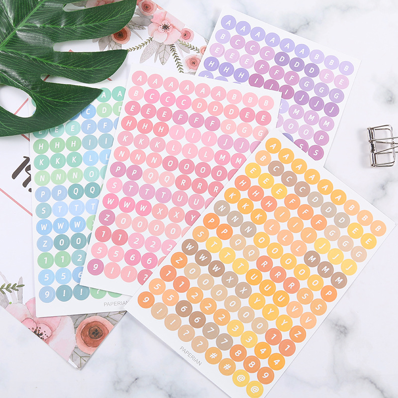 Estilo coreano ins4 piezas digital dot lindo diario pegatinas creativo decorativo material decorativo pegatinas portátiles