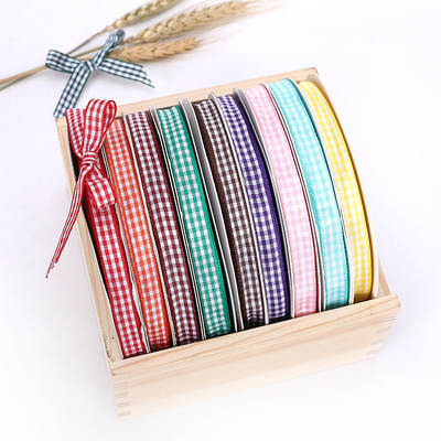 Pastoral Style Plaid Ribbon Bow Packaging Ribbon Handmade DIY Hair Accessories Ribbon Flower Gift Box Ribbon Wholesale