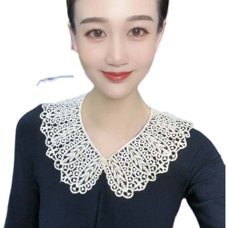 [Bead Lace False Collar] Korean Style Lace Women's Hollow Kapok Silk Shawl Summer Sunscreen False Collar All-match