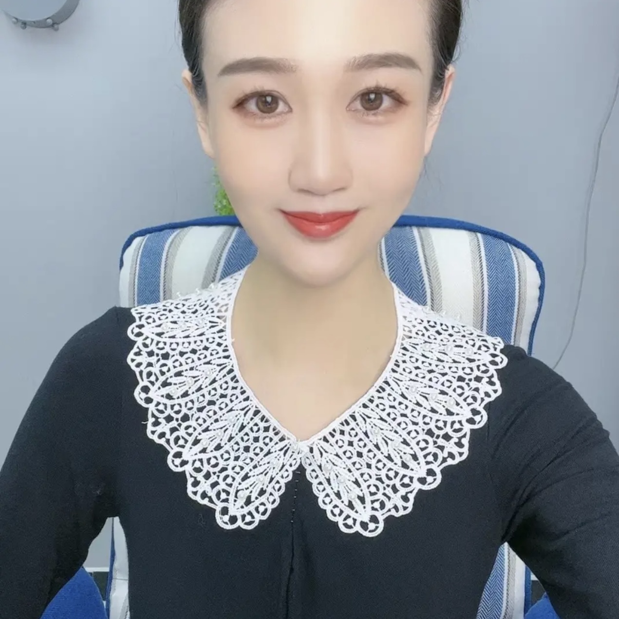[Bead Lace False Collar] Korean Style Lace Women's Hollow Kapok Silk Shawl Summer Sunscreen False Collar All-match