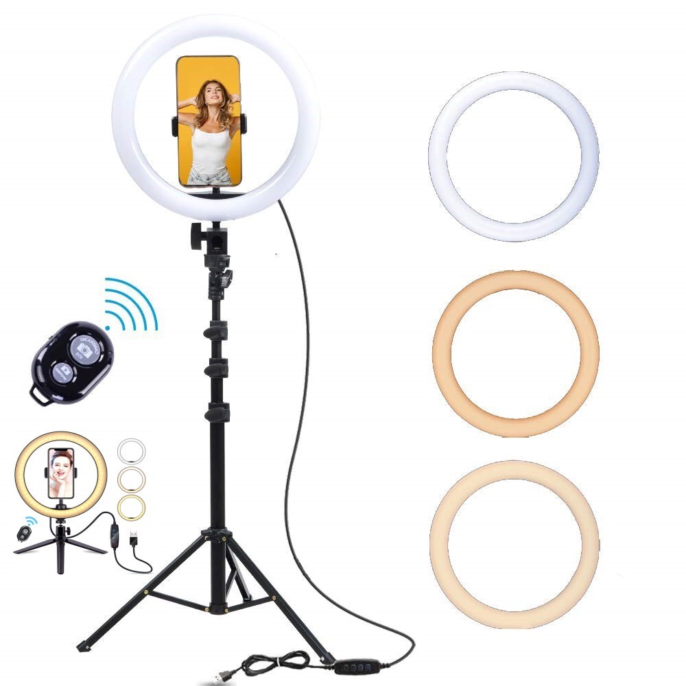 Cross-Border 12-inch mobile phone selfie beauty lamp desktop floor ring lamp 10-inch 26cm live Network Light female