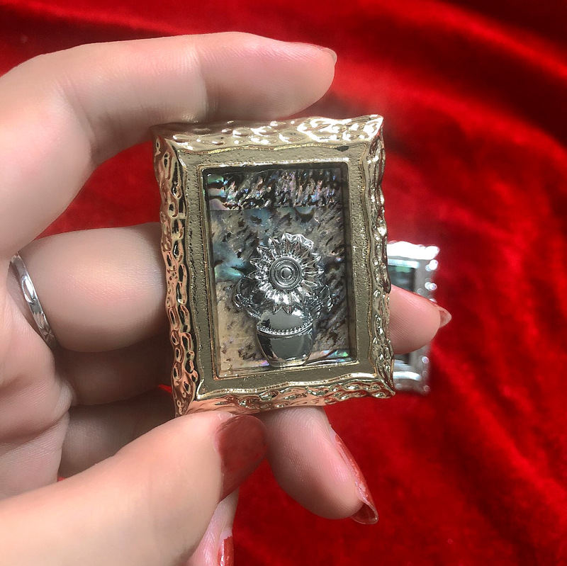 新款創意復古梵高油畫向日葵胸針高檔琺瑯ins法式別針胸花包包扣
