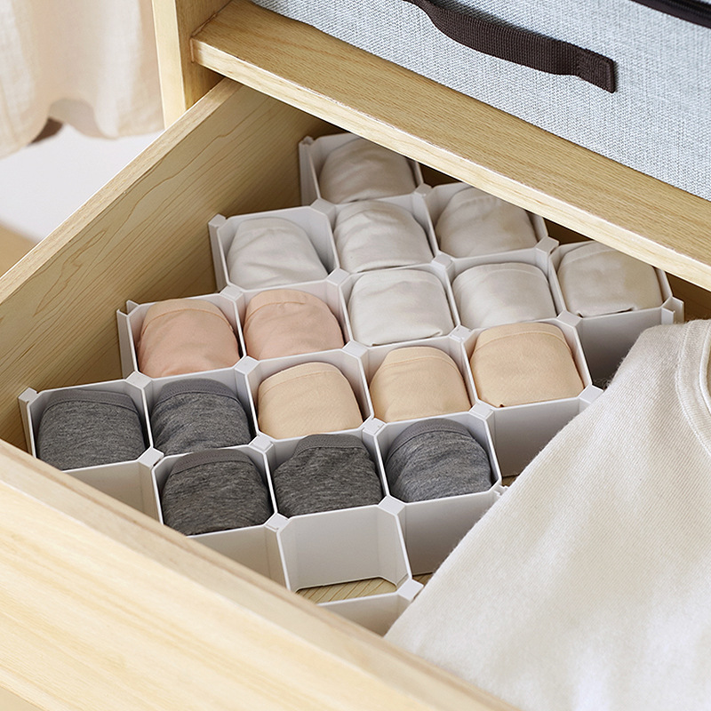 Drawer storage divider free combination honeycomb socks storage compartment underwear socks storage box partition
