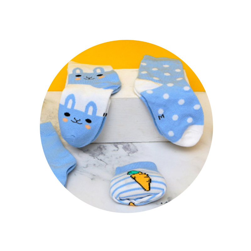 Children's socks spring and autumn girls' cotton socks mid-calf socks Boys student baby cute newborn baby socks short wholesale