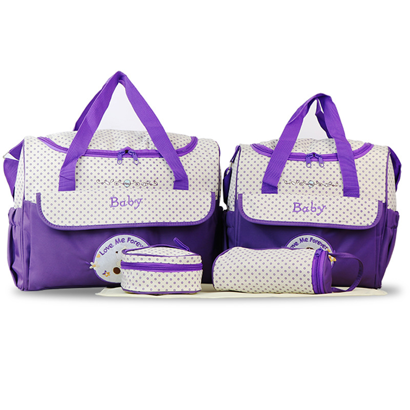 Multifunctional anti-splashing water mother and baby bag manufacturers a generation of large capacity can be installed fashion Mummy bag medium five-piece set