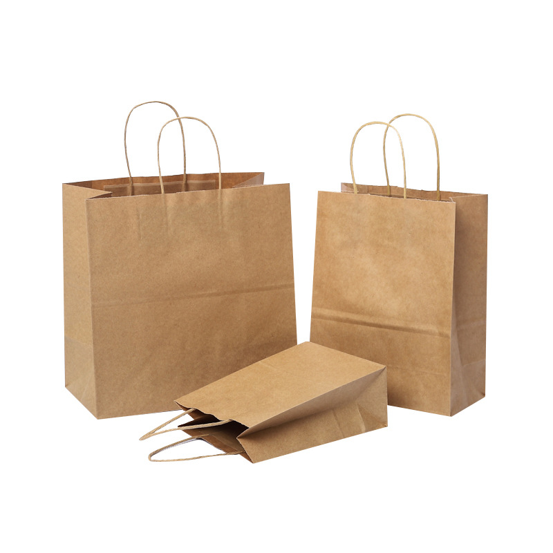 Kraft Paper Bag Hand Bag Coffee Milk Tea Take-out Catering Bag Business Miniscan Gift Hand Paper Bag