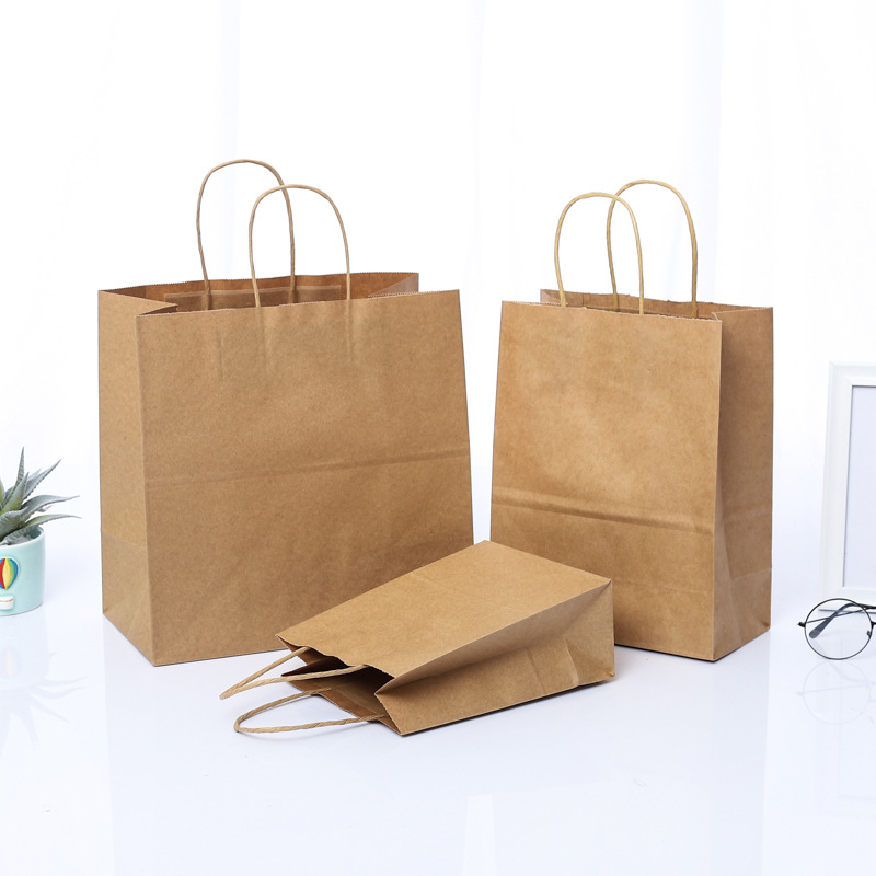 Kraft Paper Bag Hand Bag Coffee Milk Tea Take-out Catering Bag Business Miniscan Gift Hand Paper Bag