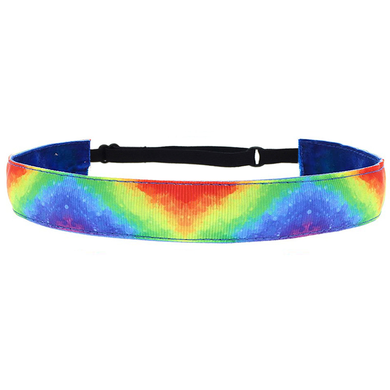 European and American new children's tie-dye hair band gradient rainbow hair band headband sports non-slip headband headdress hair accessories wholesale