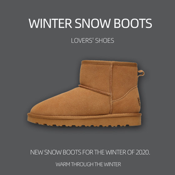 Fur One Winter Fleece-lined Thickened Leather Northeast Cotton Shoes Women's Waterproof Non-slip Warm Snow Boots for Men