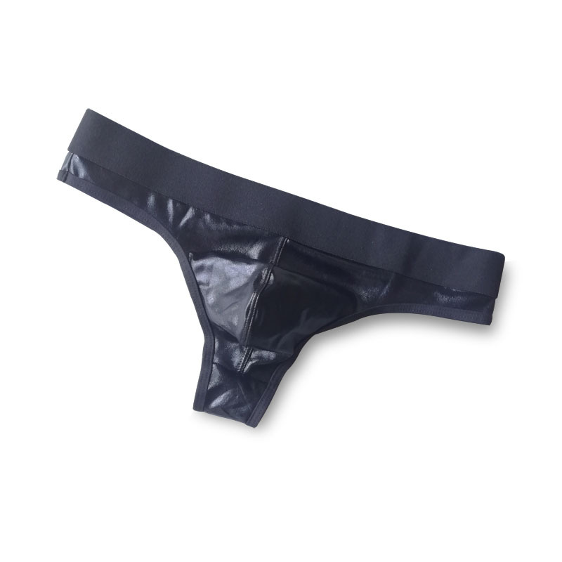 Patent leather imitation leather sexy men's thong nightclub performance Men's sexy underwear gay lover gift for men
