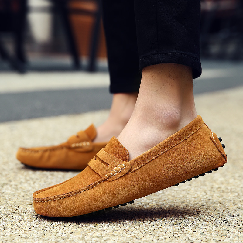 Spring and Summer Men's Shoes Anti-velvet Casual Pea Shoes Men's Lazy Footwear British Pea Shoes Large Size