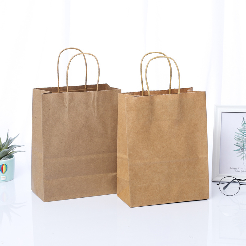 Kraft Paper Bag Hand Bag Coffee Milk Tea Take-out Catering Bag Business Miniscan Gift Hand Paper Bag