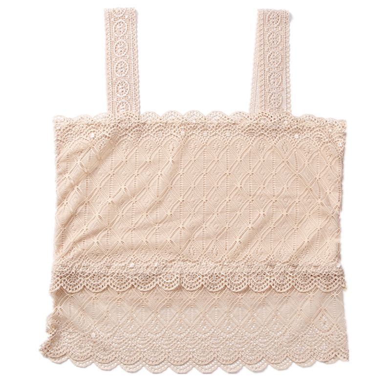 Women's lace diamond-shaped wrapped chest bottoming hollow-out tube top short beauty back bib anti-exposure camisole