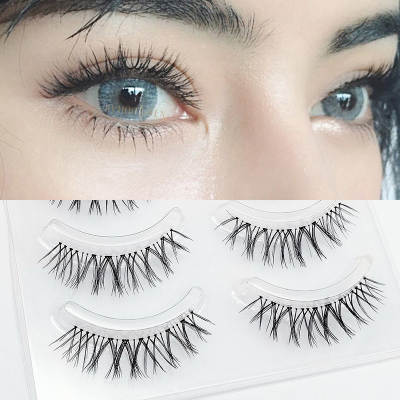 W-7 manufacturers Wholesale natural sharpening false eyelashes soft transparent stem daily nude makeup eyelashes five pairs