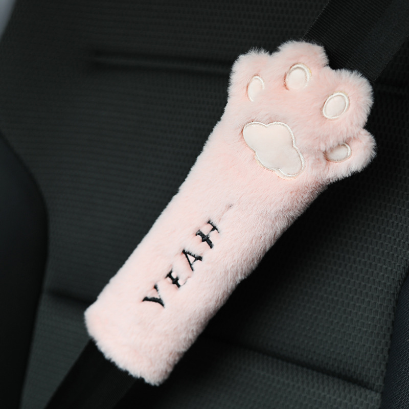 Car plush headrest cute cat claw car neck pillow back cushion fashion car female decoration supplies wholesale_voghion.com