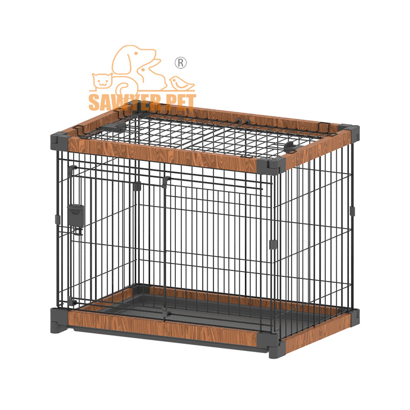 Pet cage tray drawable wood plastic cat cage dog cage pet dog fence factory for pet supplies cage
