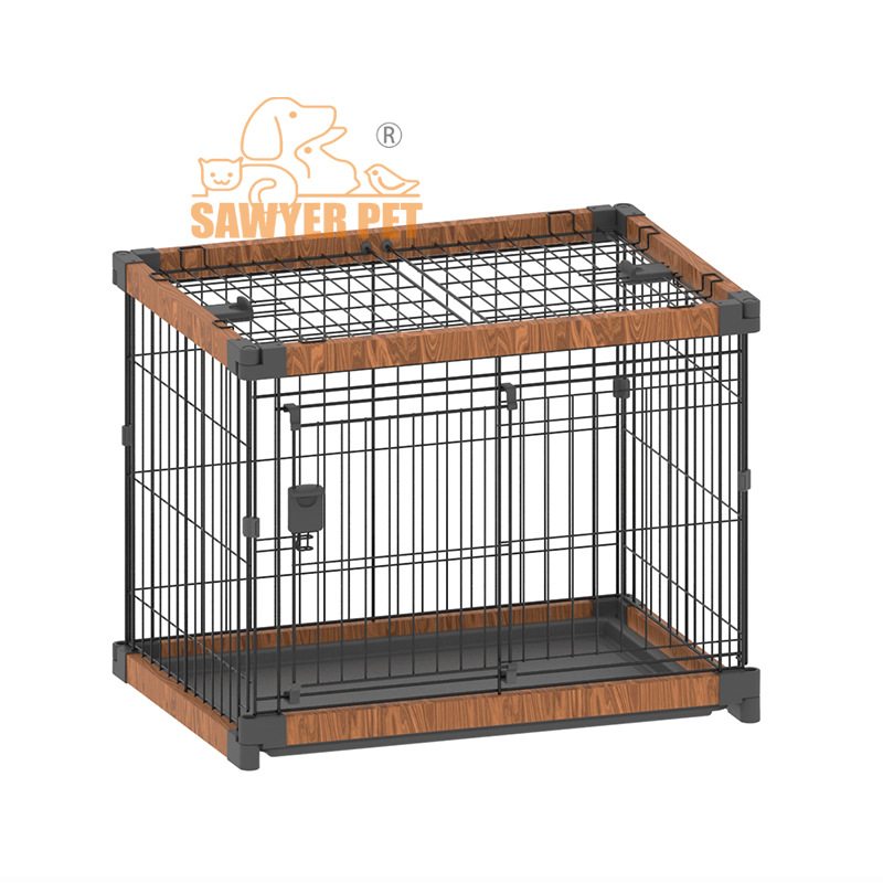 Pet cage tray drawable wood plastic cat cage dog cage pet dog fence factory for pet supplies cage