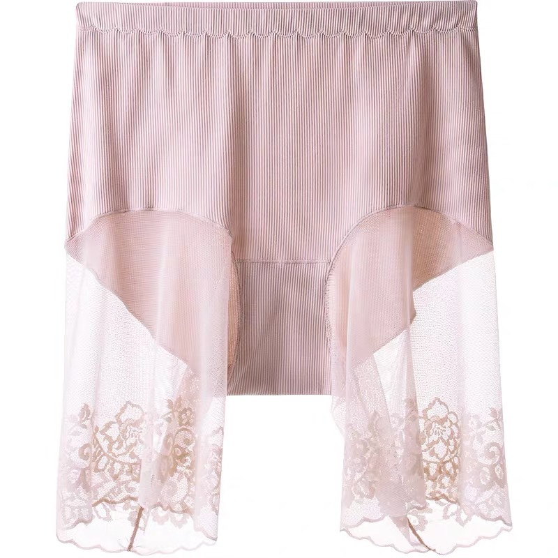 Large size safety pants underwear 2-in -1 fat mm200 kg anti-light non-curling high waist seamless mesh insurance pants