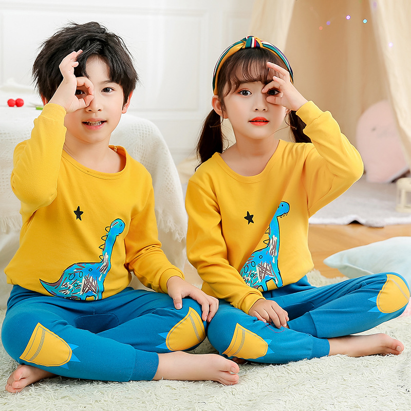 Spring and autumn children's clothing generation children's cotton thermal underwear set boys and girls autumn clothing autumn pants home clothing wholesale