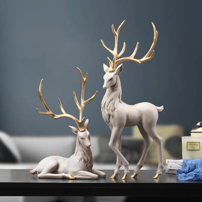 Entrance Light Luxury Elk Ornaments Home Creative Decoration for Friends New House Gift TV Wine Cabinet Decorations