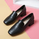 Square Toe Shallow Mouth Thick Heel Shoes Women's 2022 Spring New Inner Heightening Small Leather Shoes Women's Soft Bottom Casual Loafers for Women