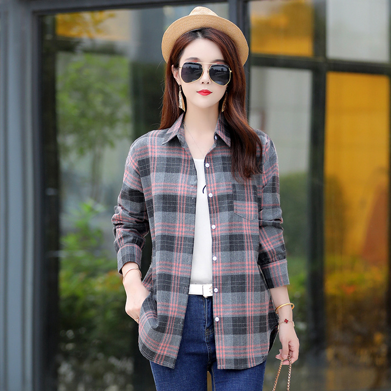 Spring and Autumn New Women's Shirt Women's Fashion Casual All-match Slim-fit Trendy Women's Long-sleeved Large Size Shirt Women's Jacket - ShopShipShake