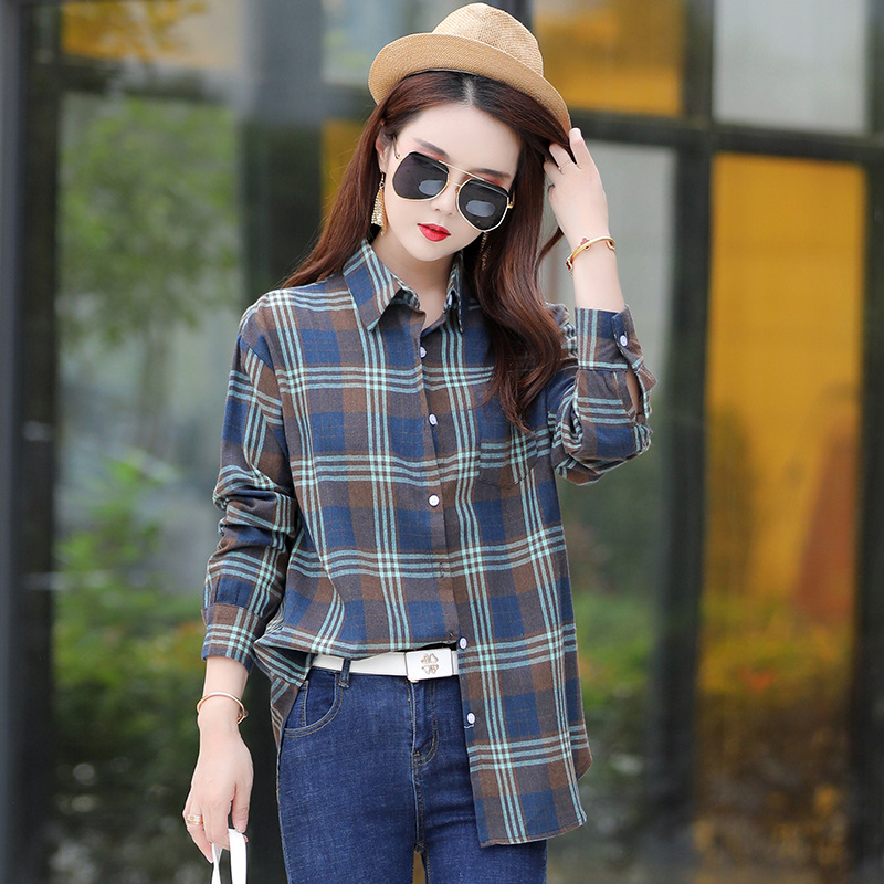 Spring and Autumn New Women's Shirt Women's Fashion Casual All-match Slim-fit Trendy Women's Long-sleeved Large Size Shirt Women's Jacket