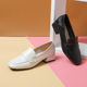 Square Toe Shallow Mouth Thick Heel Shoes Women's 2022 Spring New Inner Heightening Small Leather Shoes Women's Soft Bottom Casual Loafers for Women