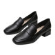 Square Toe Shallow Mouth Thick Heel Shoes Women's 2022 Spring New Inner Heightening Small Leather Shoes Women's Soft Bottom Casual Loafers for Women