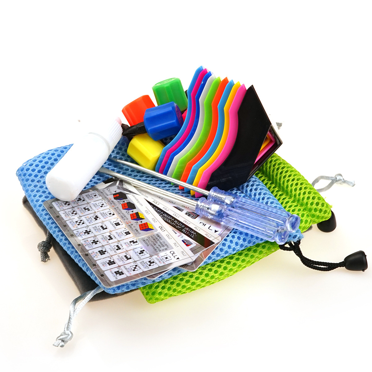 [Rubik's Cube Accessories Package] Mesh Bag Cloth Bag CFOP Formula Card GAN Base Screwdriver Lubricant