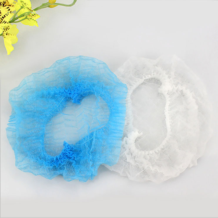 Factory direct disposable non-woven strip cap single rib double rib workshop home beauty thickened dust cap headgear