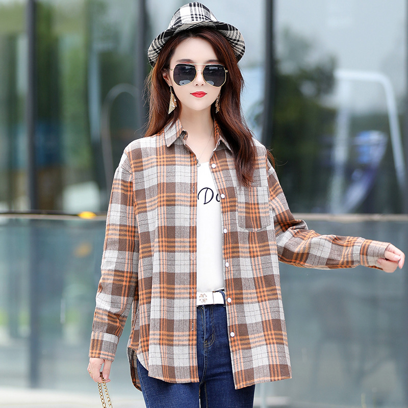 Spring and Autumn New Women's Shirt Women's Fashion Casual All-match Slim-fit Trendy Women's Long-sleeved Large Size Shirt Women's Jacket