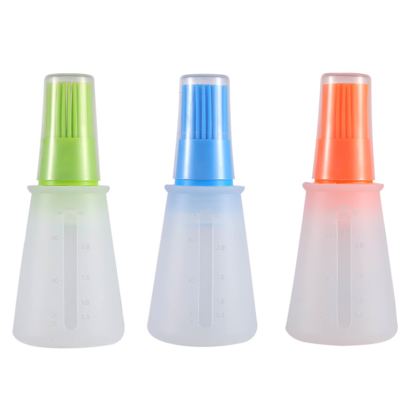 Zibo Barbecue Silicone Oil Brush Outdoor Camping Barbecue Brush with Scale Oil Pot Integrated Silicone Barbecue Brush Bottle